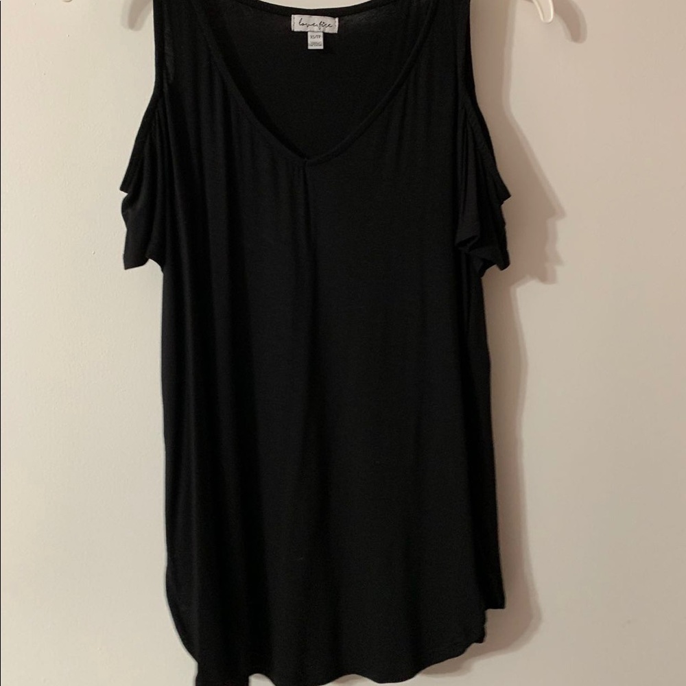 Black open shoulder top